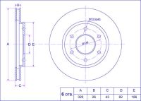 Диск тормозной TG-40206-7S000/RN1624V*Ti•GUAR