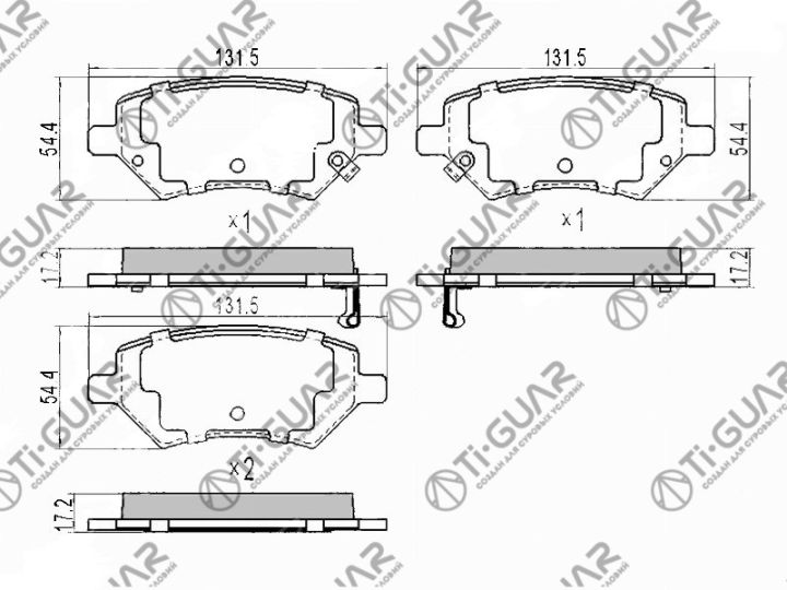 Тормозные колодки TG-0009/J69-6GN3501080 * Ti·GUAR Тормозные колодки TG-0009/J69-6GN3501080 * Ti·GUAR